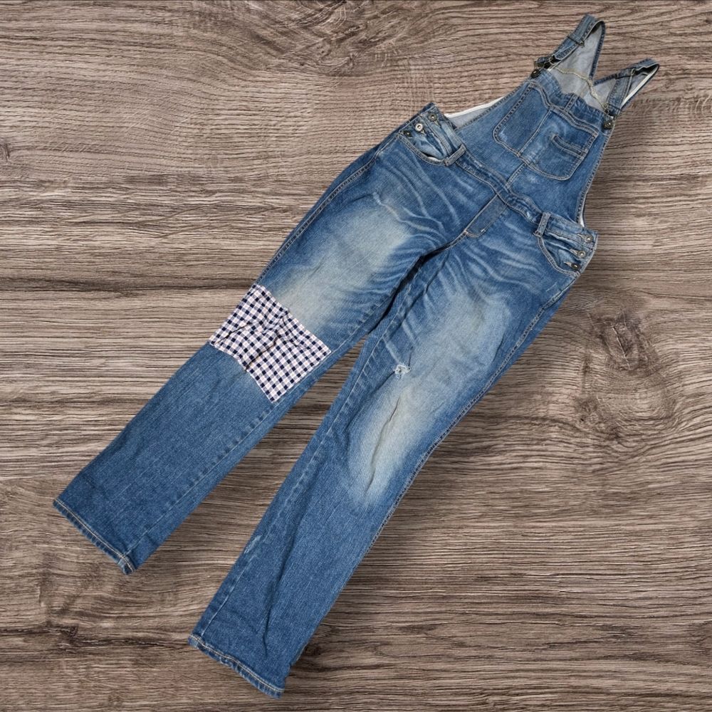 Arizona Jeans Patched Denim Overalls